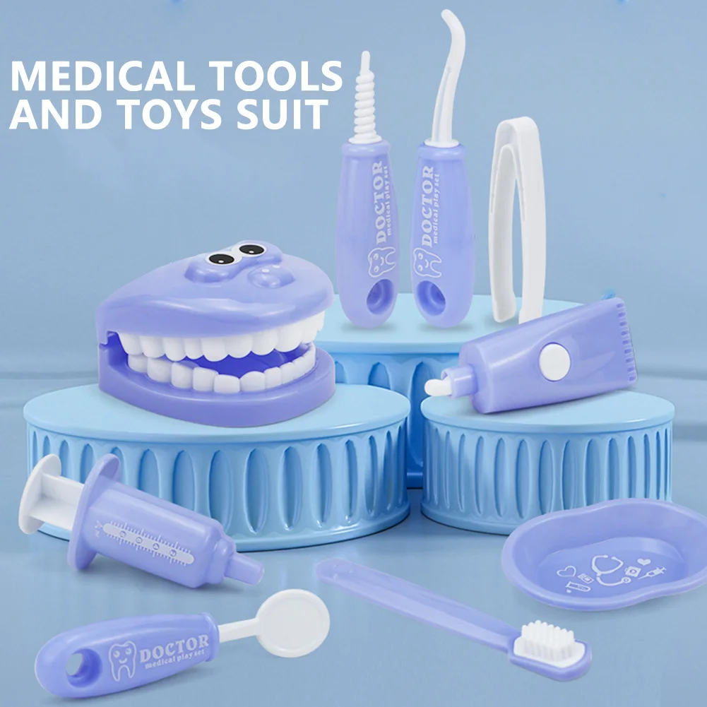 9pcs Children Montessori Toys Parent-child Interactive Dentist Medicine Montessori Toy Teaching Aids Non-toxic for Girl Boy Baby 3