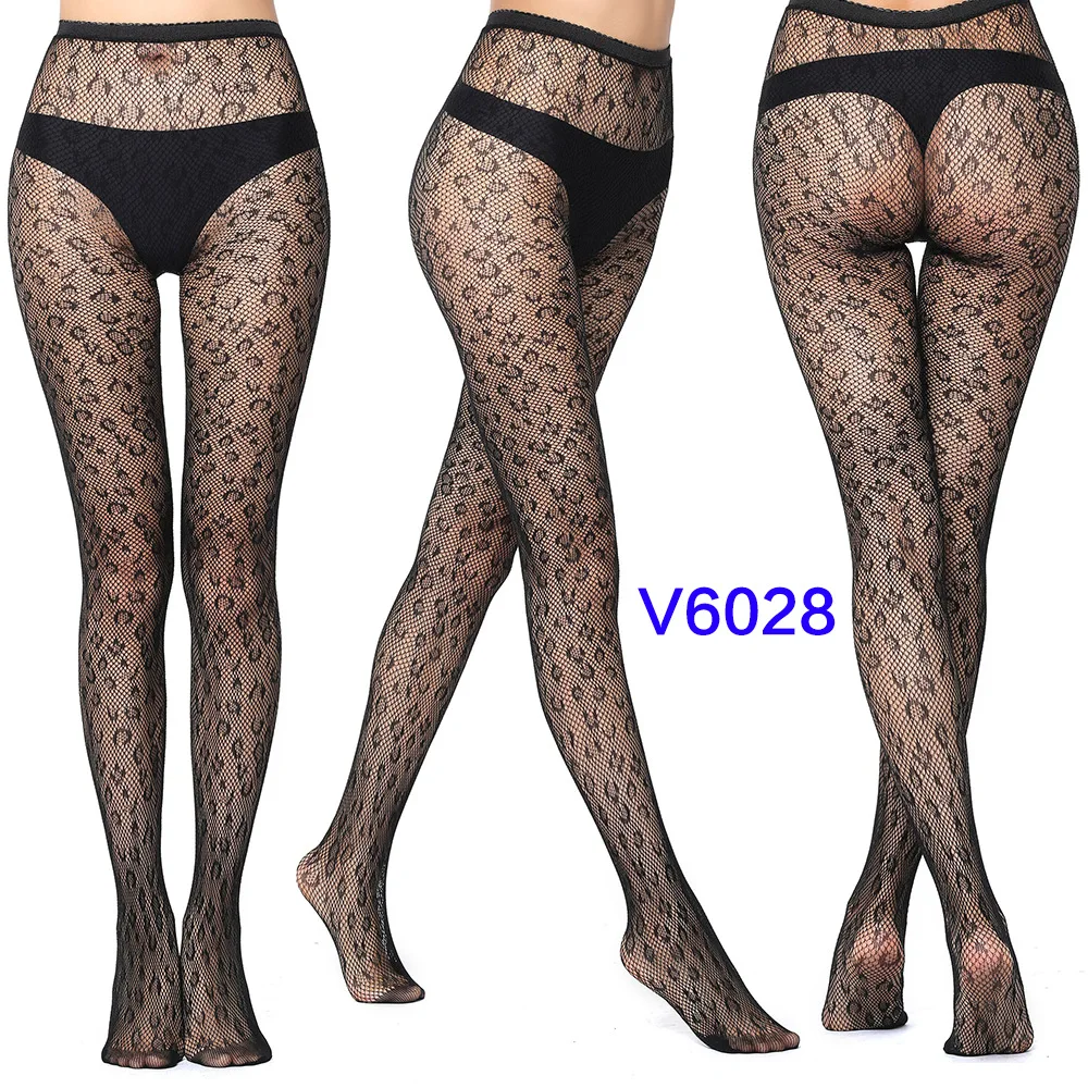 Women's Gothic Lace Fishnet Pantyhose – Seamless Jacquard Weave Garter Stockings