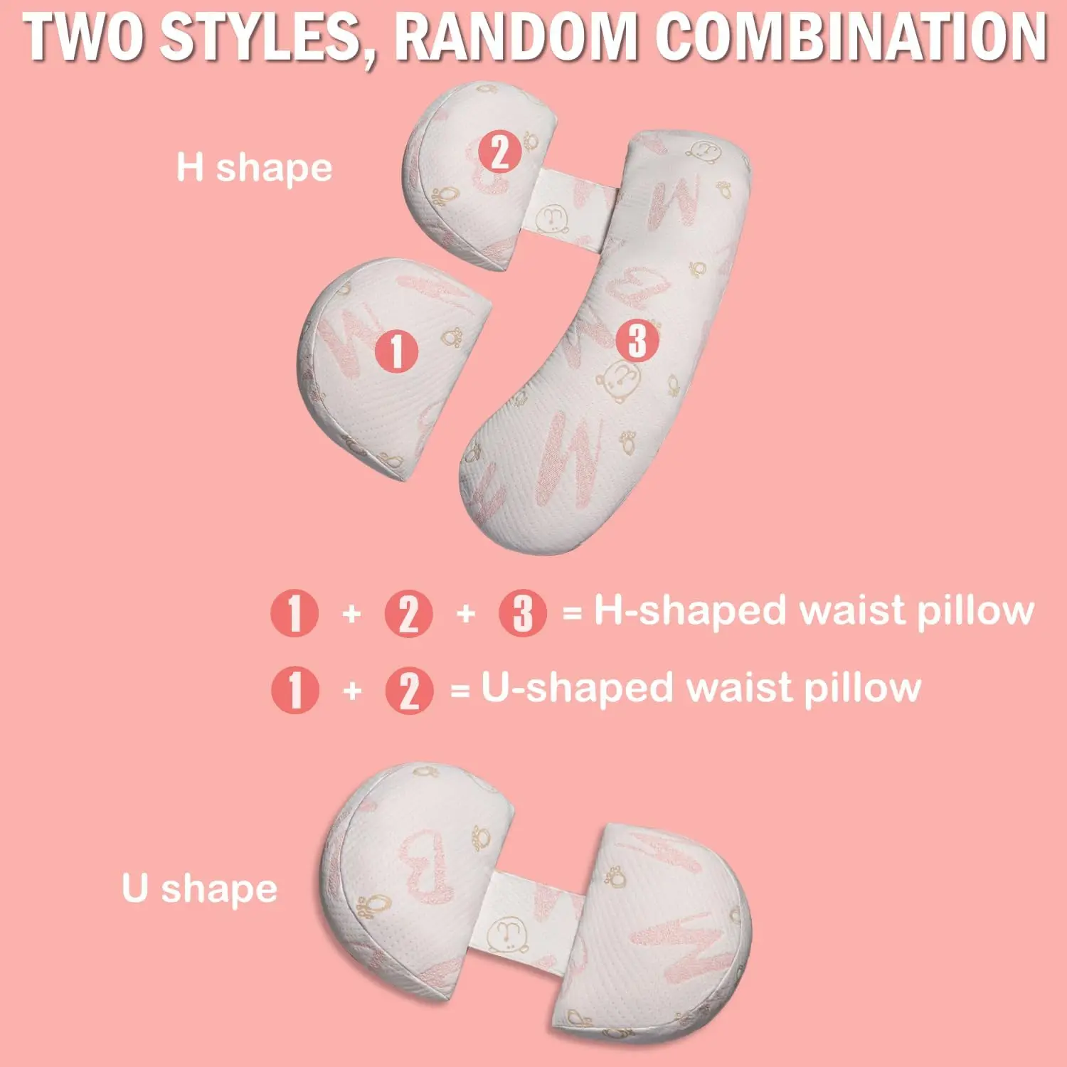 Pregnant Women's Pillow to Protect the Waist Side Sleeping Pillow to Support the Abdomen H-shaped Sleeping Side Cushion P
