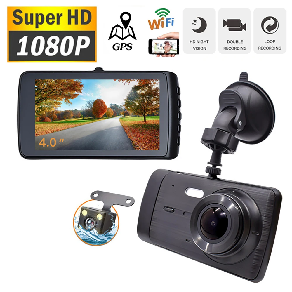 Автомобильный видеорегистратор Wi-Fi Full HD 1080P, автомобильная камера, видеорегистратор с ночным видением, автомобильный черный ящик, видеорегистратор с GPS, автомобильные аксессуары