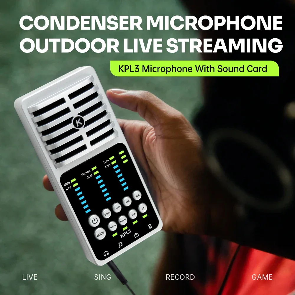 USB Audio Interface Sound Card With Condenser Microphone For Live Broadcast Phone/PC Recording Guitar Studio Singing audio interface