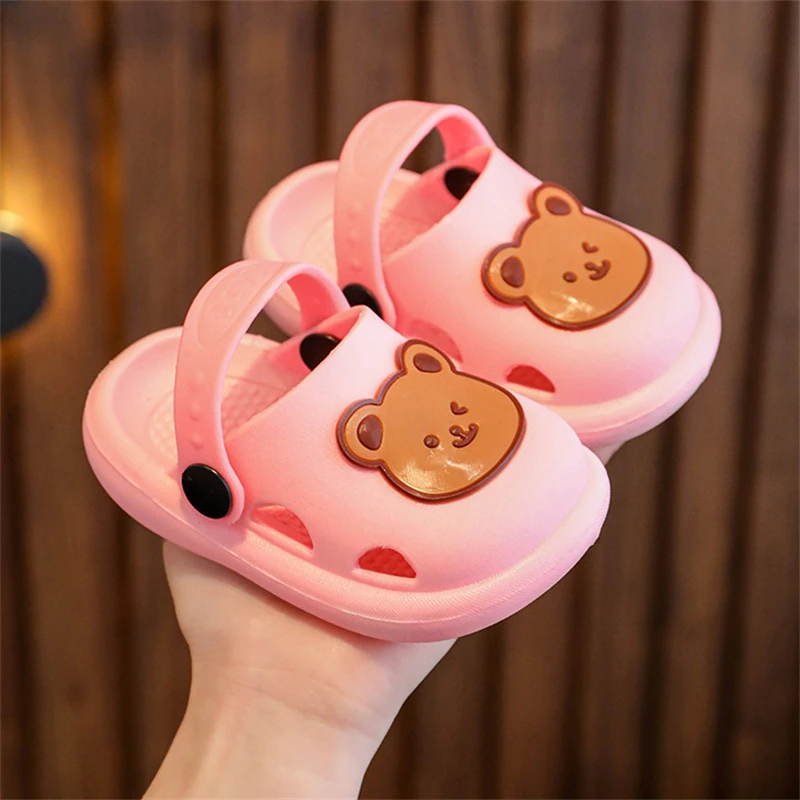 children's shoes for sale Cartoon Bear Walking Shoes Kids Boy Girl Summer Breathable Sandals Fashion Garden Clogs Toddler Outdoor Slippers for Playing leather girl in boots