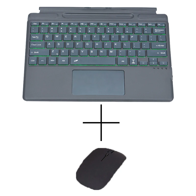 Surface Pro 7 Teclado Bluetooth inalámbrico con panel táctil 7 colores  retroiluminados batería recargable teclado desmontable para Microsoft  Surface