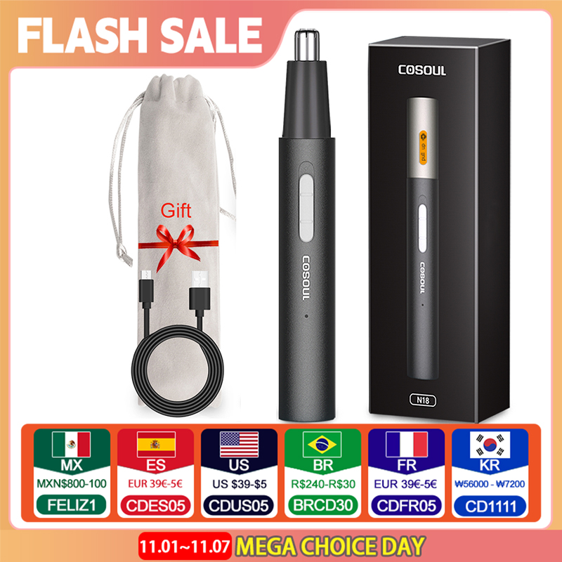 COSOUL Nose Hair Trimmer Electric Rechargeable Nose Trimmer Men Shaver Razor Women Epilator Cutter Waterproof