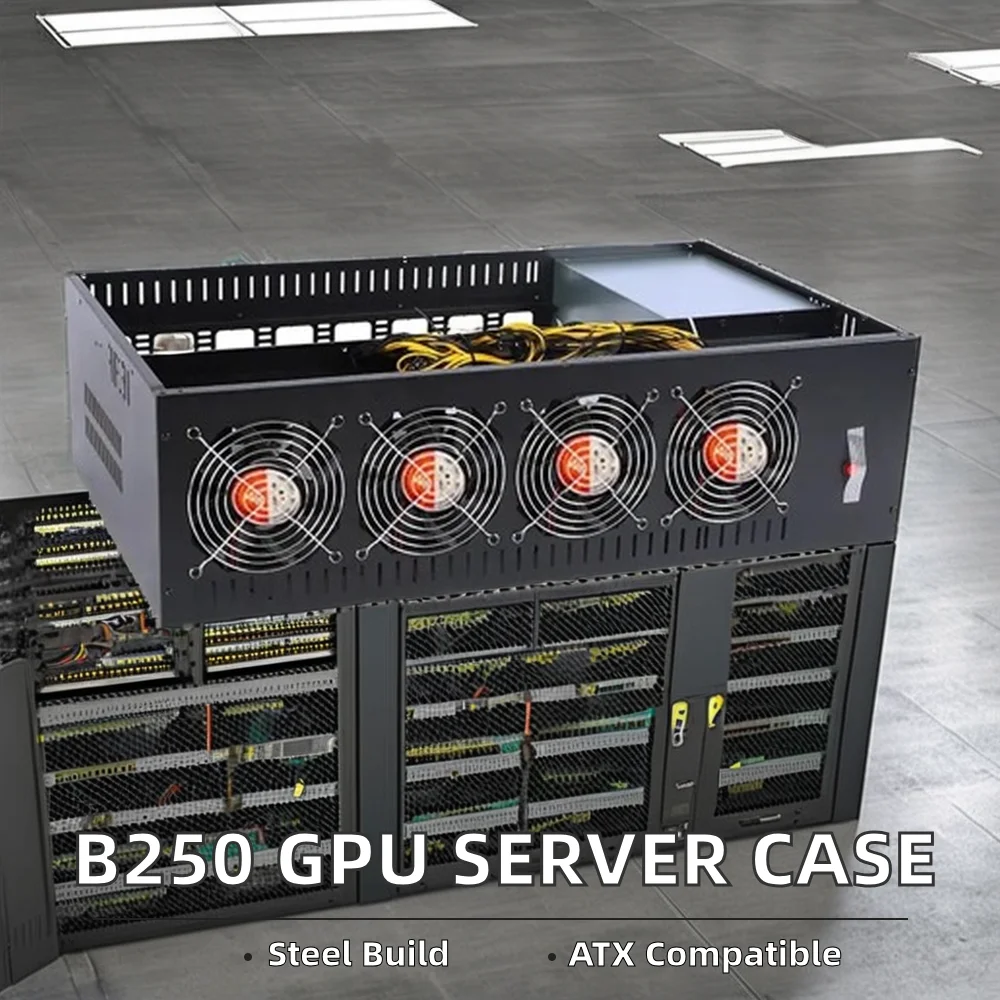B250 D12P-D3 마더보드 GPU A2000 A4000 섀시 Atx 랙 서버 케이스 머신(카스파.NEXA용 파워 서플라이 포함)
