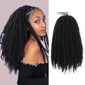10-18Inch Marley Twist Braiding Hair Crochet Afro Kinky Braiding Hair Marley Twist Braids Synthetic Hair Extension for Women 1