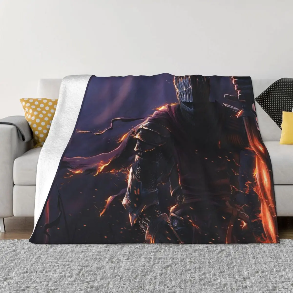 

Dark Souls Video Games Blanket cool anime gameplayer Flannel Throw Blanket Bedding Couch Printed Soft Warm Bedspreads