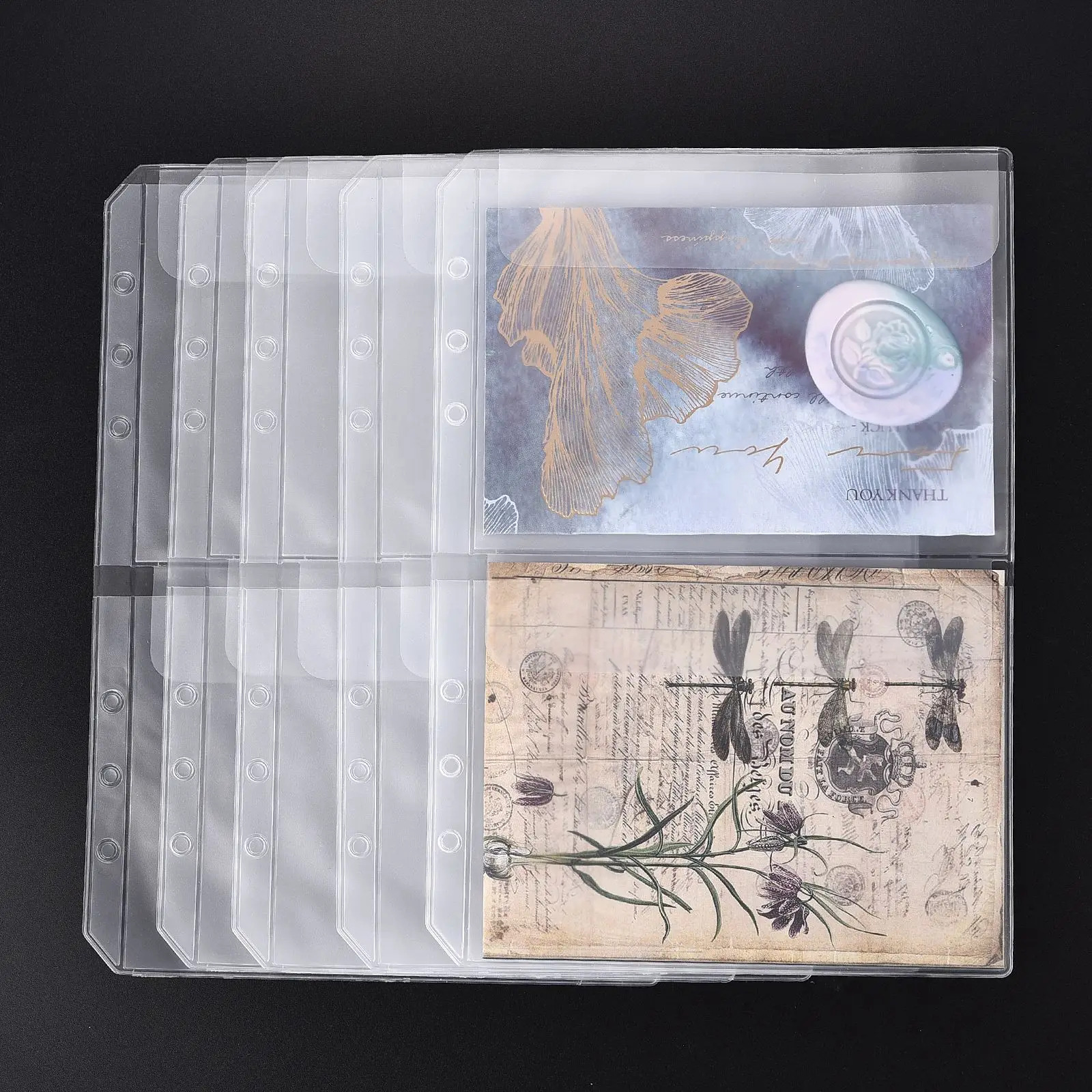 A5 Binder Pockets Zipper Transparent Folders DIY Photocard Stamp Album Storage Book Holder Document Filing Bags