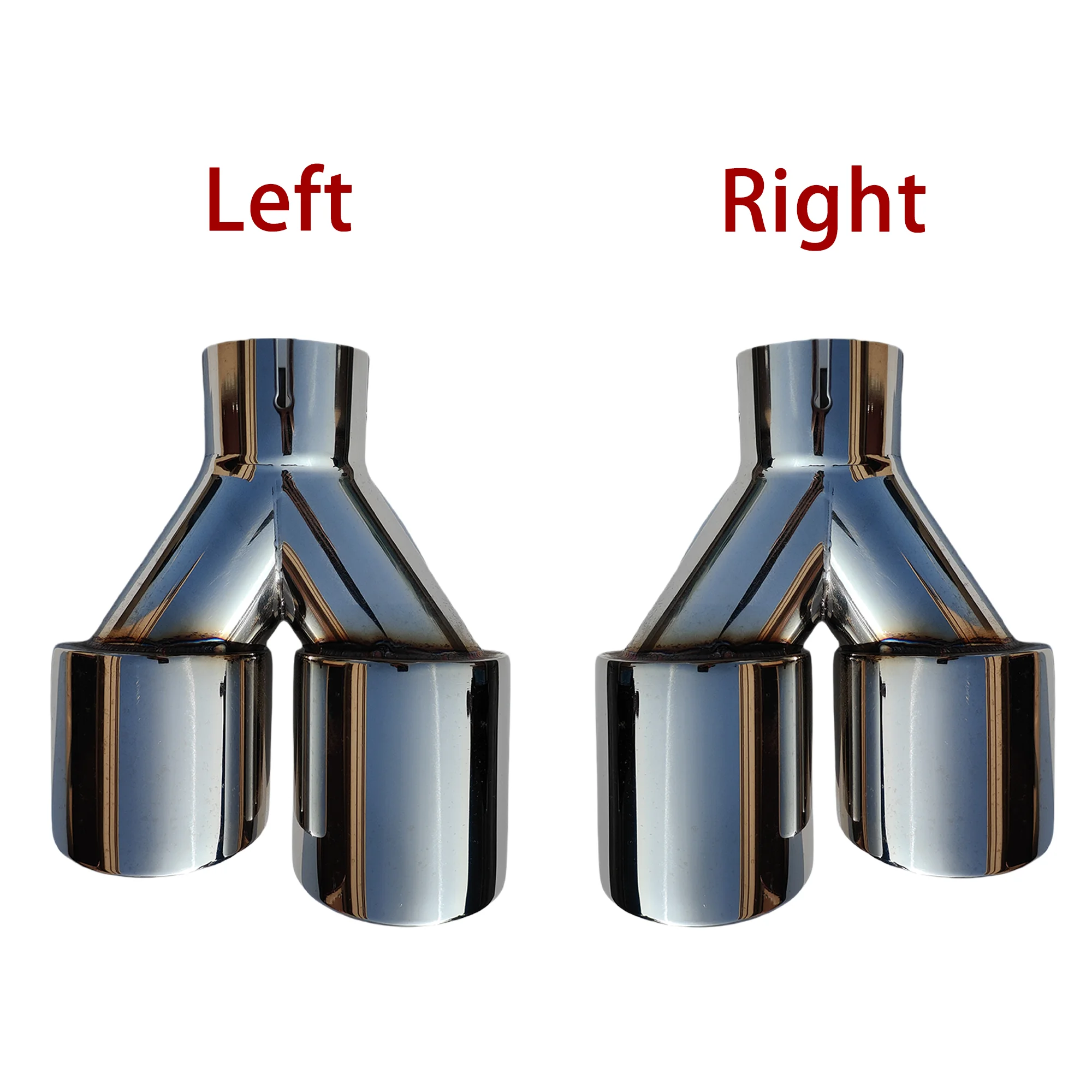 Universal Car Stainless Steel Tail Throat Silencer Length Y-Shaped Double Out Twill Glossy Exhaust Muffler Tip exhaust muffler tip exhaust pipe muffler car intake muffler 1 Pcs
