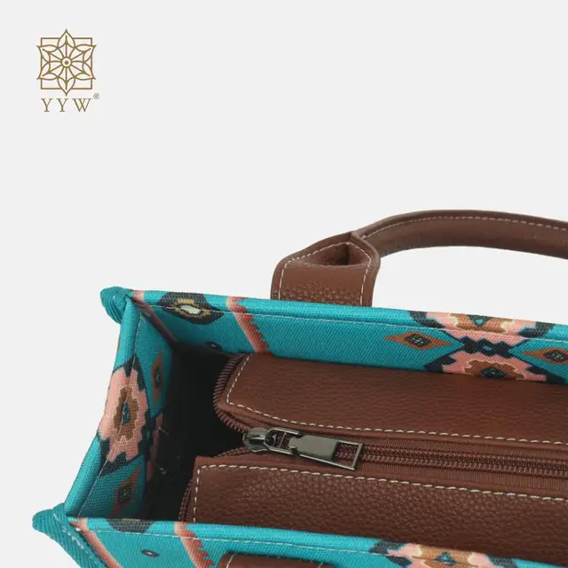 Hatisan Canvas Tote Bag For Women - Western Boho Shoulder Purse With Crossbody Strap, Large Capacity Handbag