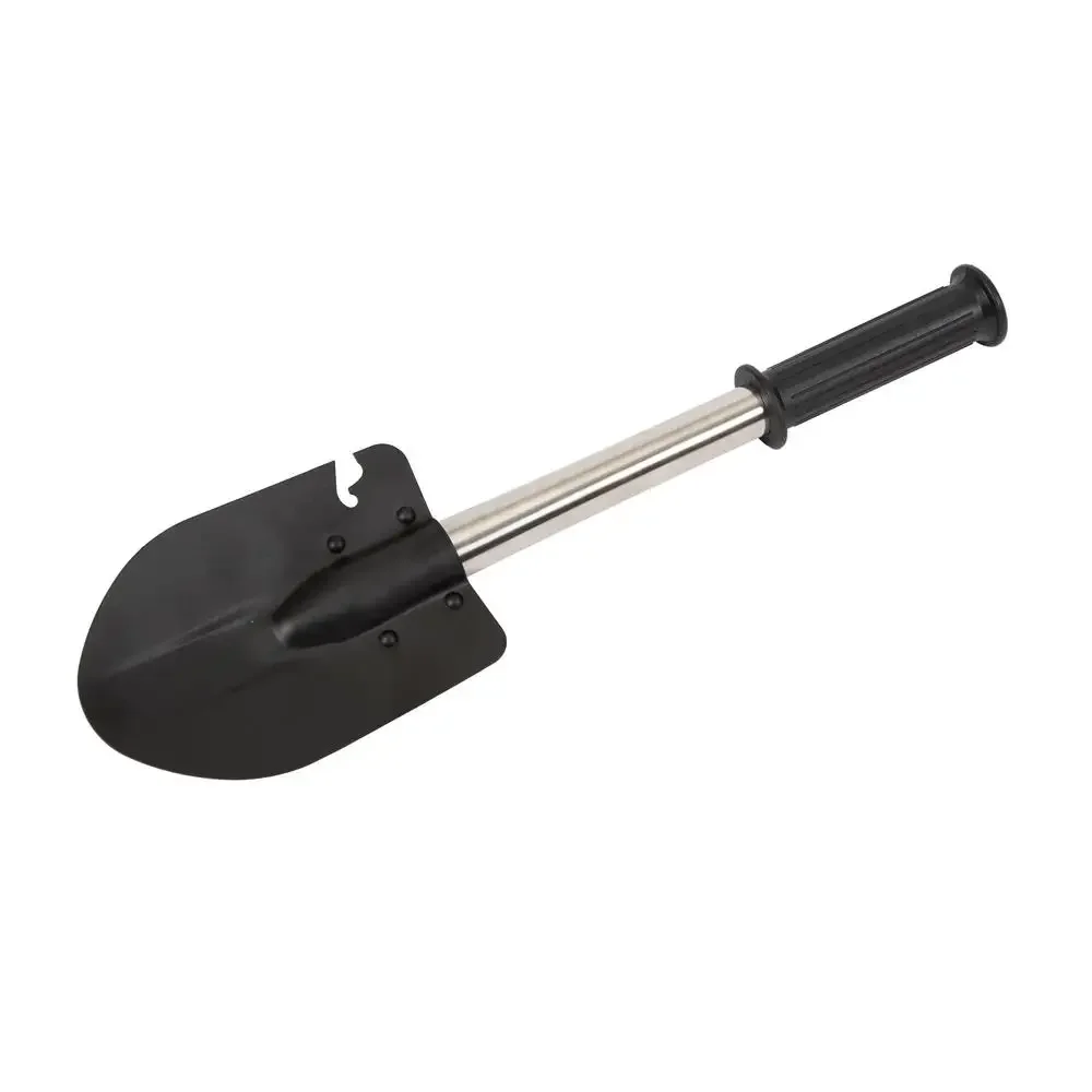 6-in-1 Survival Tool Shovel Hatchet Hammer Saw Nail Puller Can Opener Modular Handle Steel Construction Sheath Belt Loop