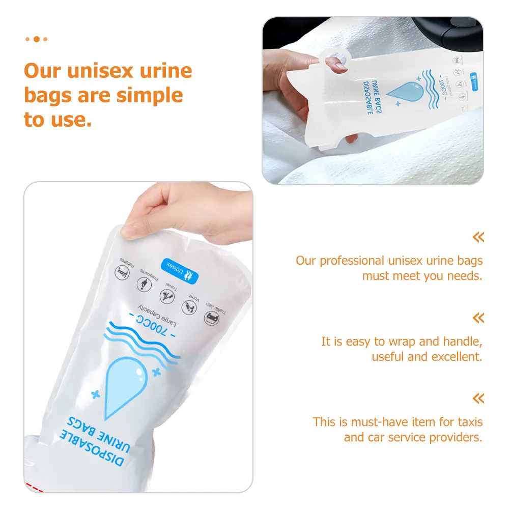 8Pcs 응급 소변 가방 여행 캠핑을위한 남여 공용 일회용 휴대용 소변기 가방 자동차 야외 사용을위한 오줌 구토 가방