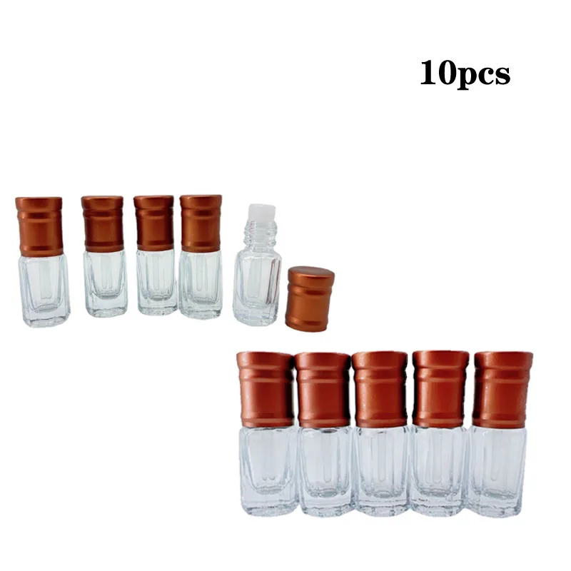 3ml Glass Dropper Stick Bottle Attar Arabian Oud Perfume Essential Oil Bottles Cosmetic Containers 10pcs