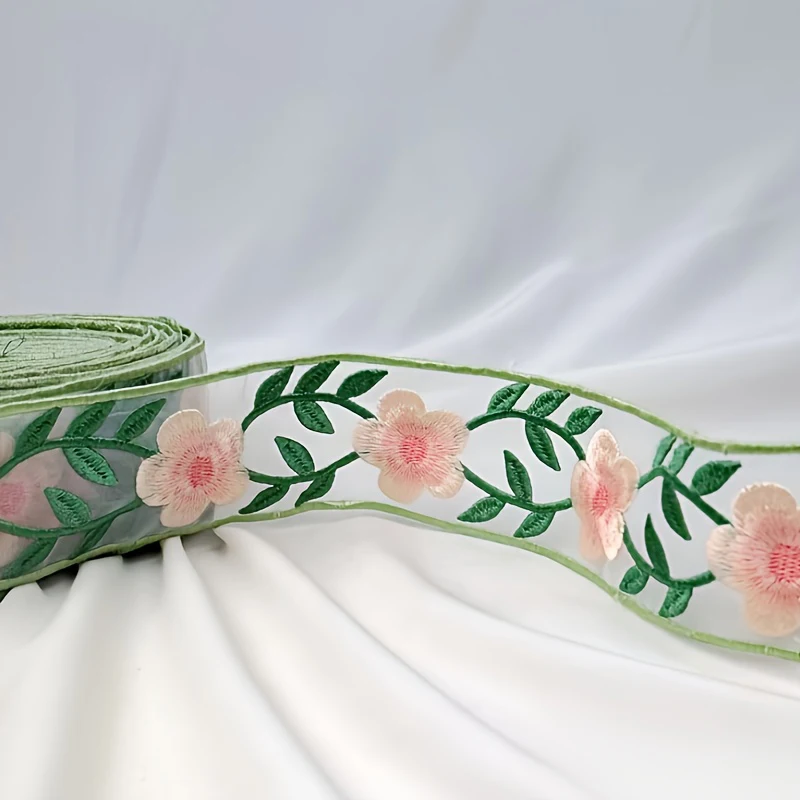 수제 한복 장 꽃 자수 레이스 리본, 바느질 원단 공예 용품, DIY 바느질 액세서리, 1 마당
