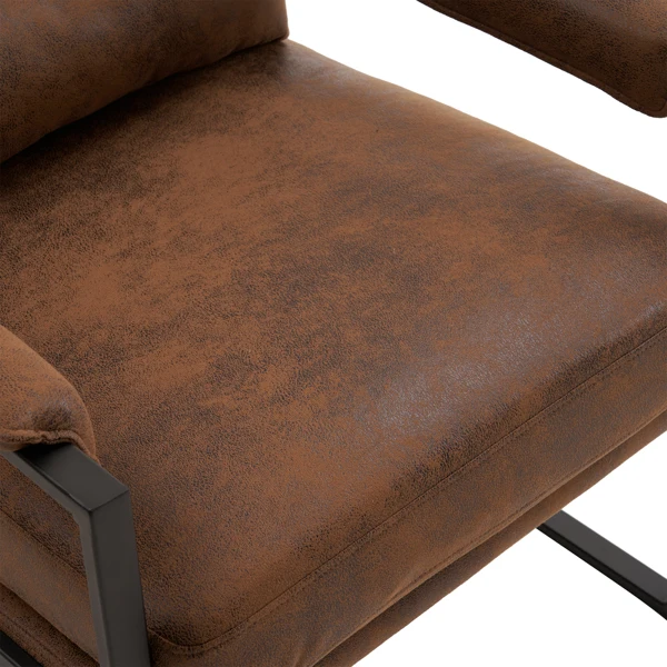  单人铁架椅 橙色烫金布 室内休闲椅 68*81*88cm-48