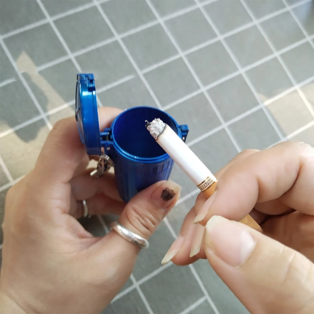 Mini Portable Ashtray Trashcan Keychain Outdoor Pocket Ashtray with Lid portable ashtray