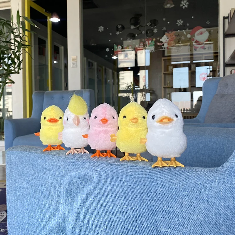 

Simulation Clockwork Chicken Toy Jumping Chicken Kids Toy Walking Plush Cockatoo Super Cool Hair Vintage Toy Tabletop Decoration