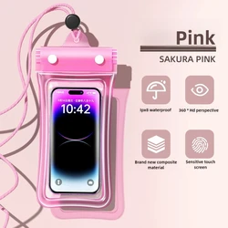 Universal Waterproof Phone Pouch - IPX8 Floating Dry Bag Protector (Pink)
