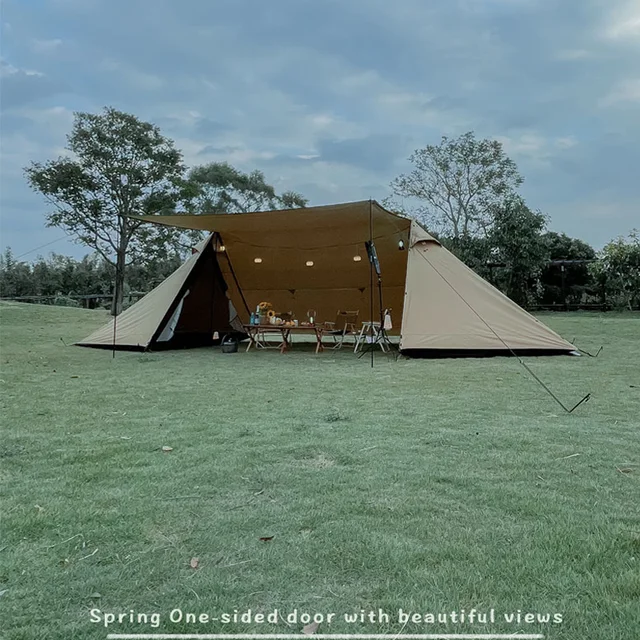 FLAME'S CREED 대형 타프 차양막, 5-8인용 야외 캠핑 텐트, 35㎡ 면적, 일본 빠른 배송