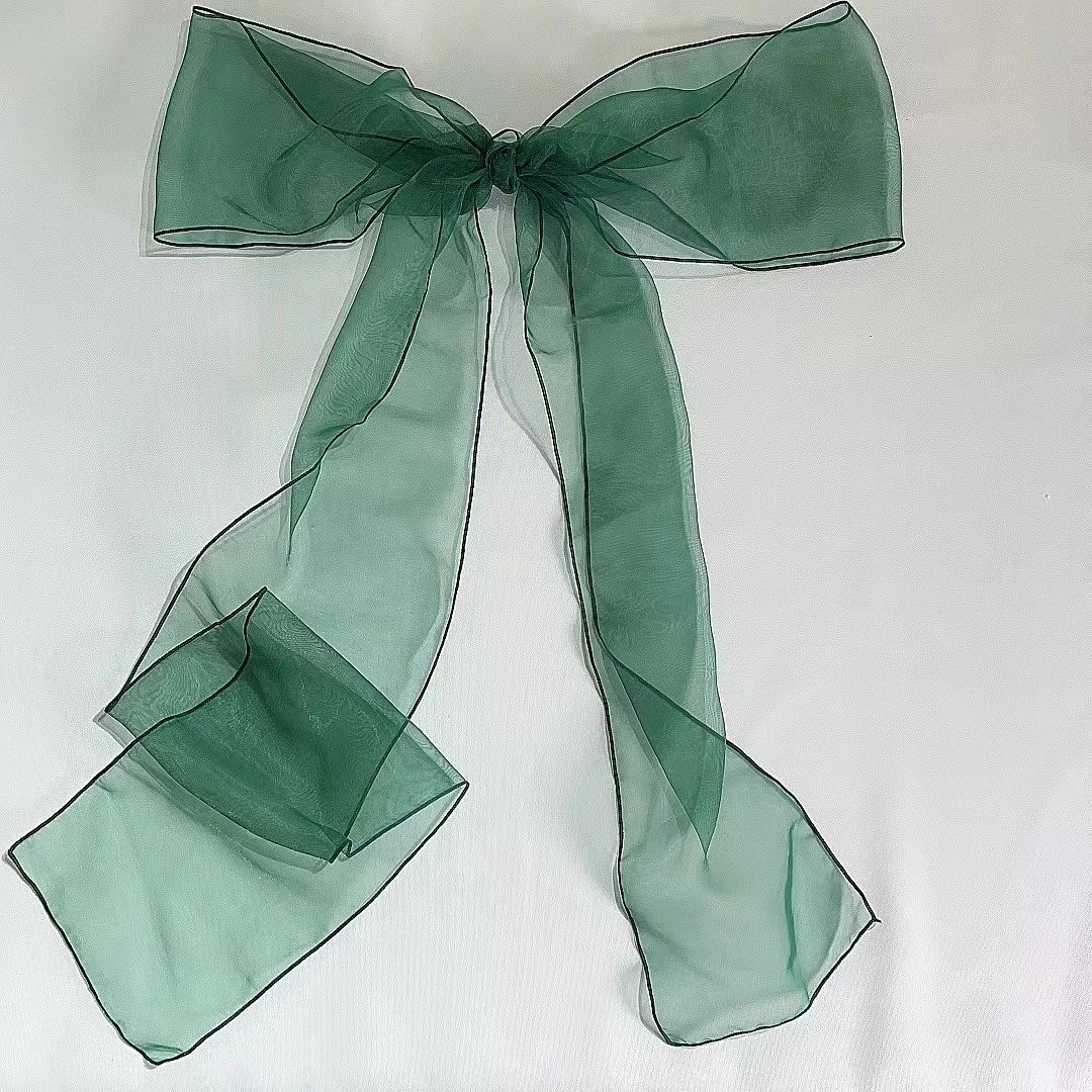 100pcs Dark Green Chair Covers Sash Chairs Bow Banquet for Weddings