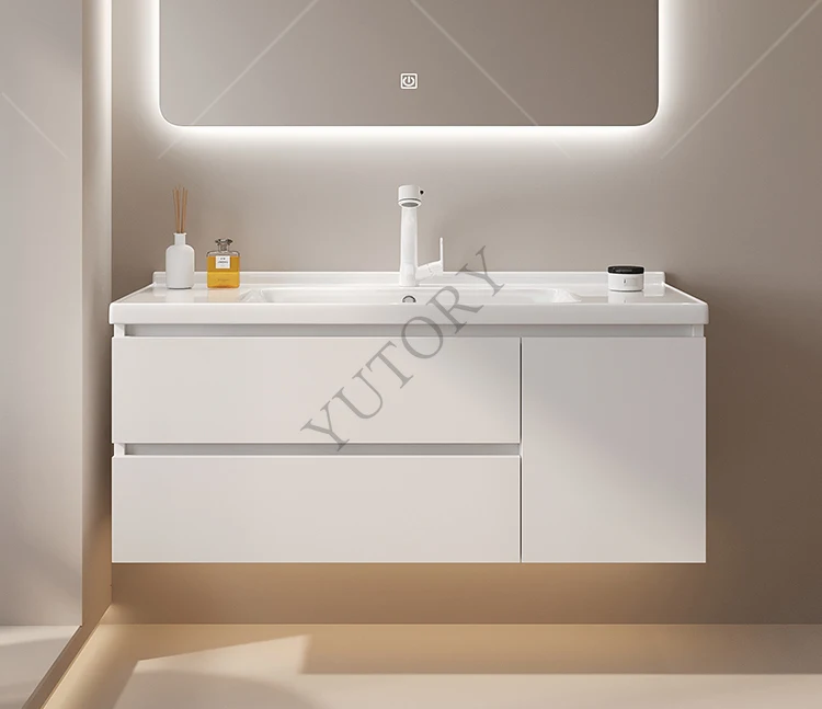 Smart bathroom cabinet ceramic integrated basin washbasin cabinet combination modern bathroom washstand