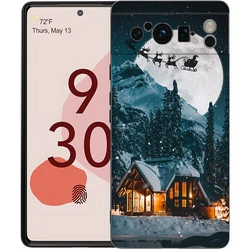 Custodia per telefono in silicone nero shockproof stampata con grafica natalizia