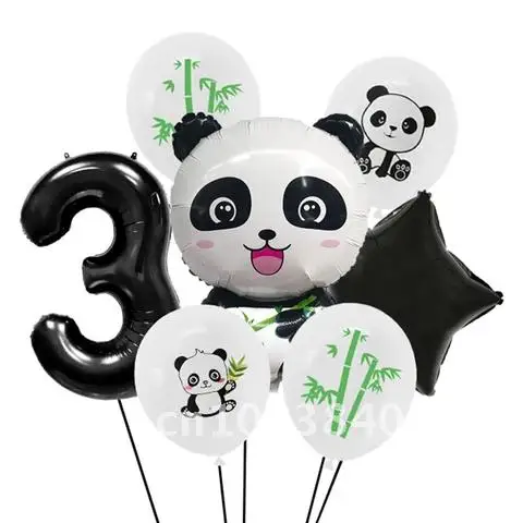 

Panda Cartoon Party Balloon 32inch Number Balloon for 1 2 3 4 5 6 7 8 9 Years Old Birthday Decoration Baby Shower Globos Decor