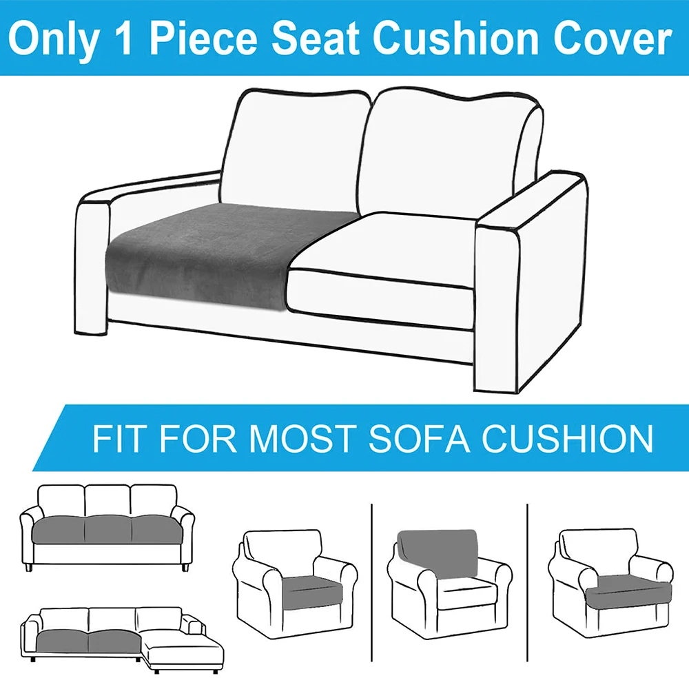 Luxurious Velvet Plush Stretch Sofa Cover - Soft, Removable Slipcover for Living Room and Lounge