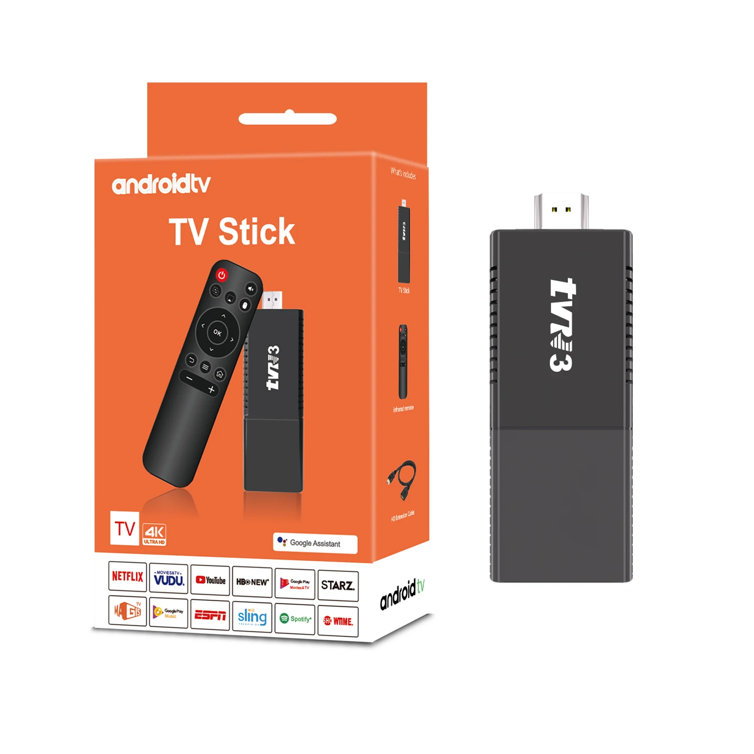 Smart TV Stick Quad Core Android TV Stick Ultrta HD Home Media Player 4K Streaming TV Box Android TV Stick