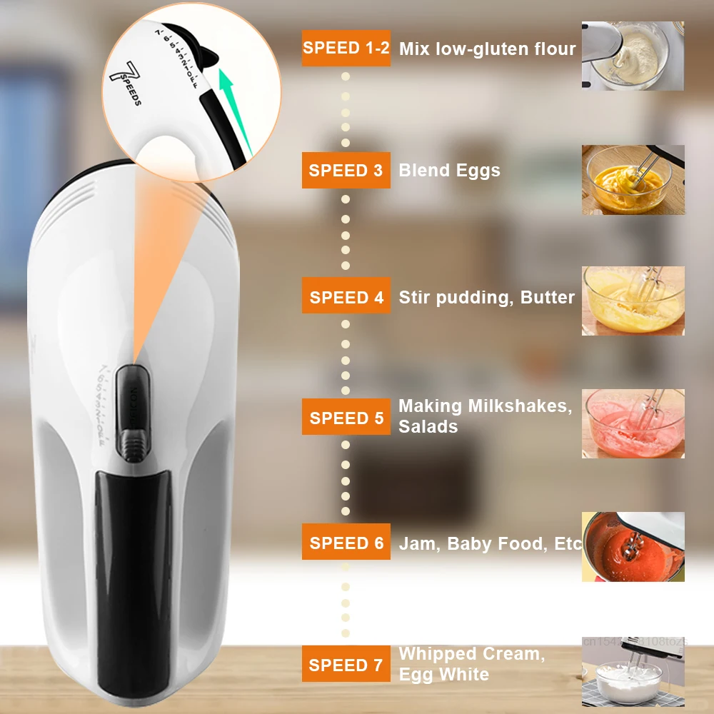 Electric Mixer Machine Cream Pastry Blender Electric Hand Blender Automatic Egg Beater Portable Mixer Blender for Cream Pastry 3