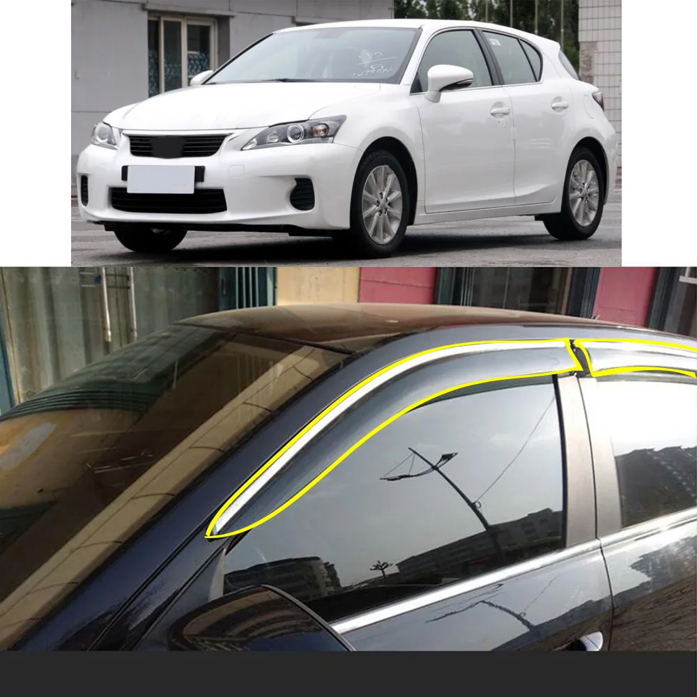 プラスチック製窓ガラス風バイザー雨と太陽を保護するためのステッカーlexus-ct-a10-ct200-ct200h-2012-2013-2014-2015-2016-2017