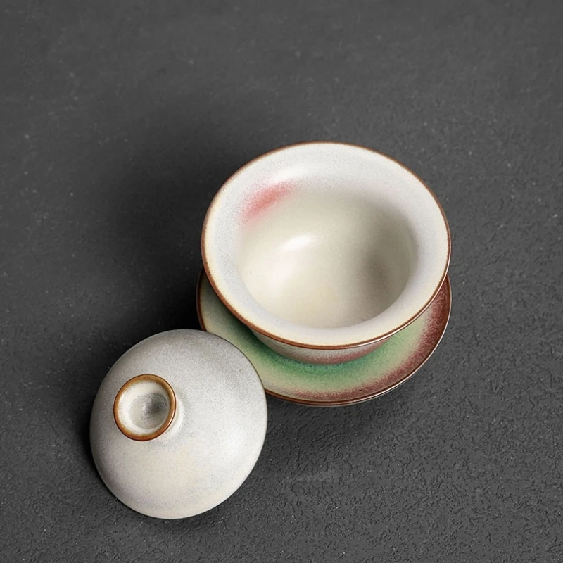 Kiln Change Gaiwan For Tea Porcelain Chinese Jingdezhen Tureen Teaware Set Tea Bowl Kung Fu Chawan Cups Lily Deng