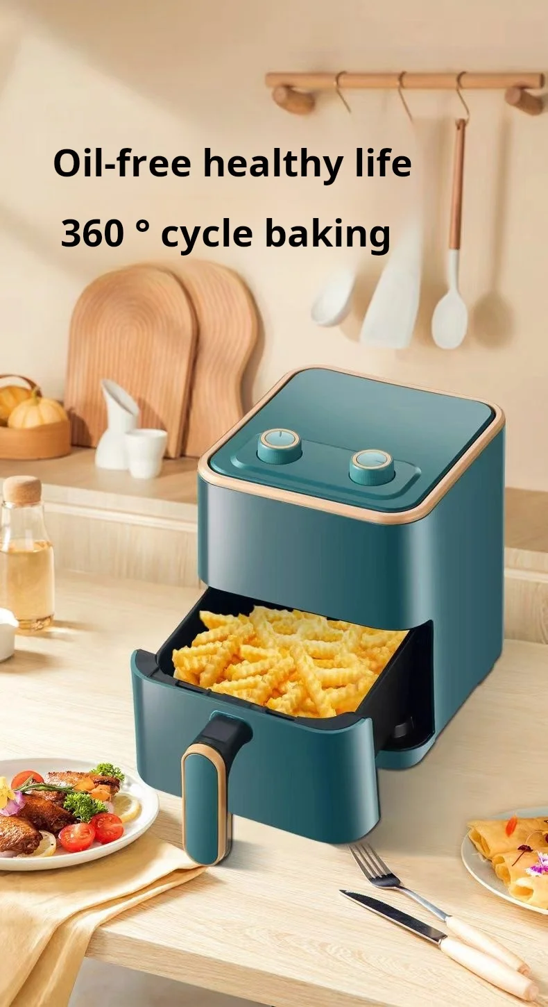 Air fryer, no flip, home large capacity, multifunctional, fully automatic, metal inner cavity, oil-free oven integrated 3