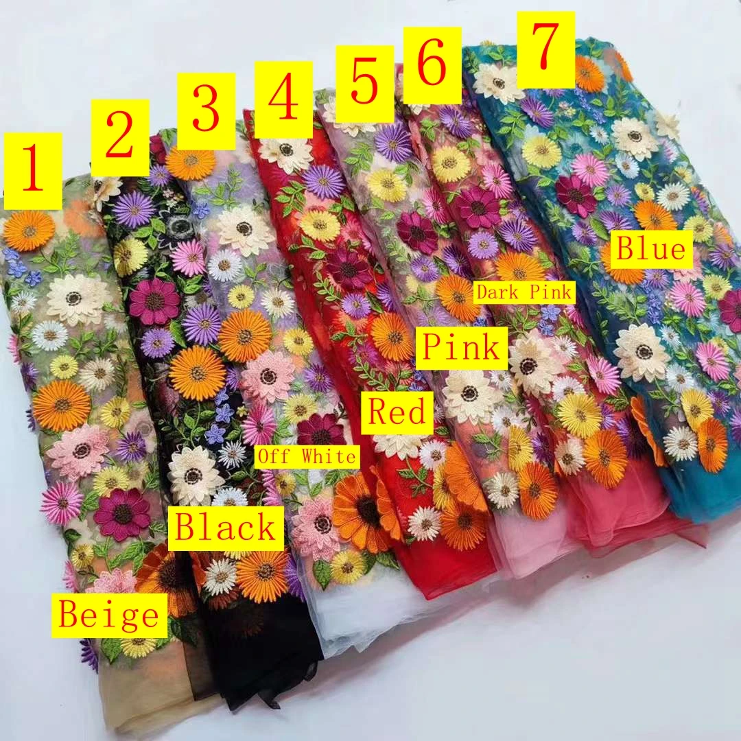 Colorato farfalla stampa pizzo tessuto farfalla morbido maglia tulle tessuto per ragazza vestito