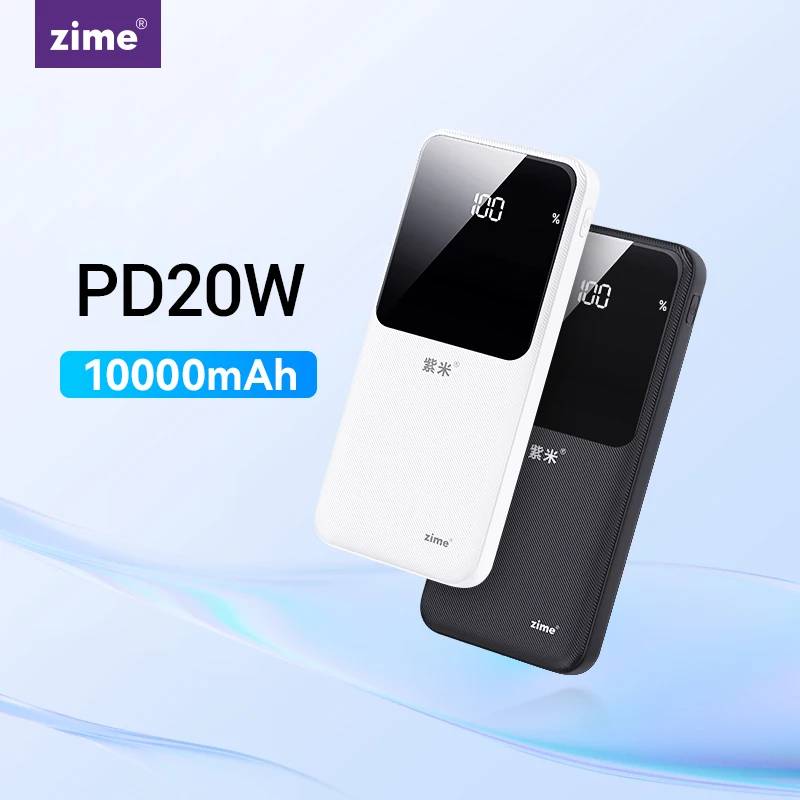 

Zime 10000mAh Power Bank 22.5W PD Fast Charging Powerbank Portable Charger External Battery for iPhone 15 14 13 Pro Max Xiaomi