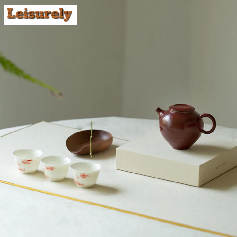 150ml Japanese Fenyin Yin Hawthorn Red Teapot Ancient Small White Pot Household Tea Brewing Kettle Cafes Accessories Decoration