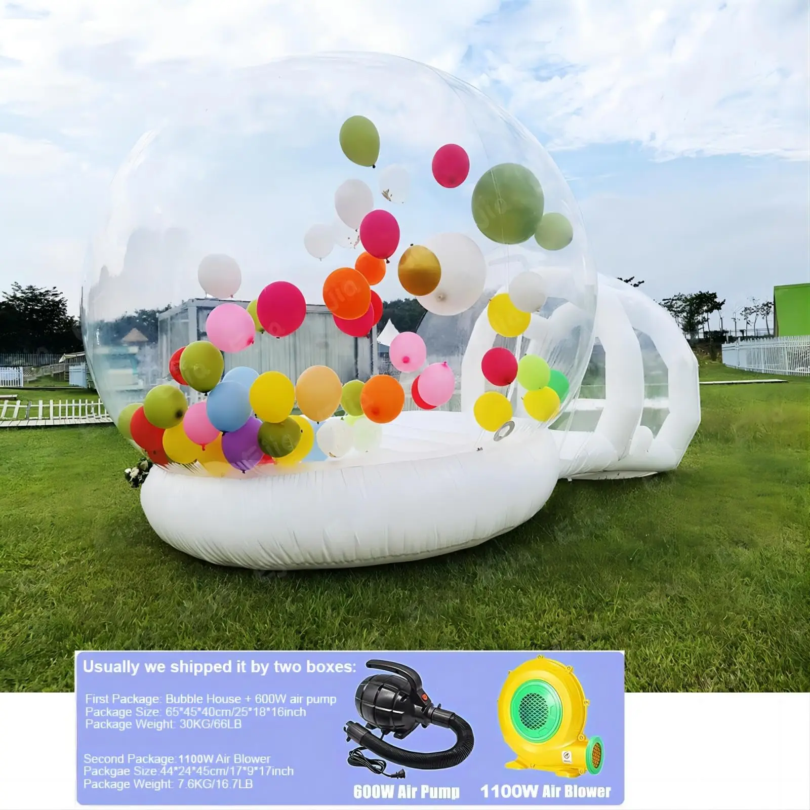 10FT Balloon Jumping Inflatable Bubble house With Trampoline & transparent dome PVC material free shipping with blower For Party 3