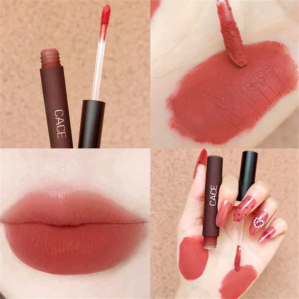 CACE Necklace Lip Glaze Set Box 4-Piece Pack Liquid Lipstick Set Matte Lip Gloss Valentine's Day Gift Lipstick Birthday Gift Set 3