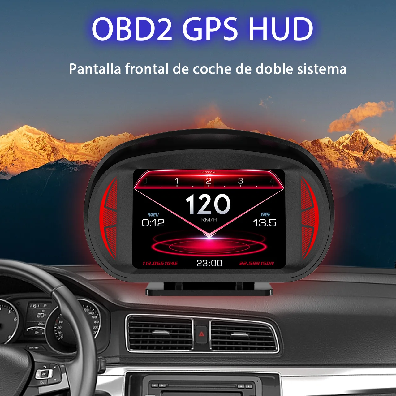 New V9 Obd2 Hud Gauge Onboard Computer Digital Security Alarm