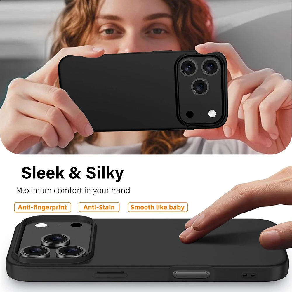 Luxury Solid Black Silicone Matte Soft Case - Ultra Thin Frosted Slim Cover