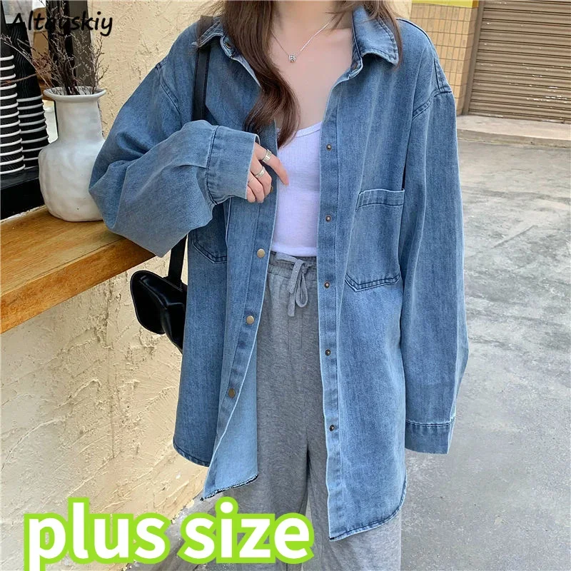 

Демисезонная джинсовая куртка для женщин, Повседневная элегантная однобортная куртка-карго с отложным воротником и карманами, подходящая ко всему женская верхняя одежда