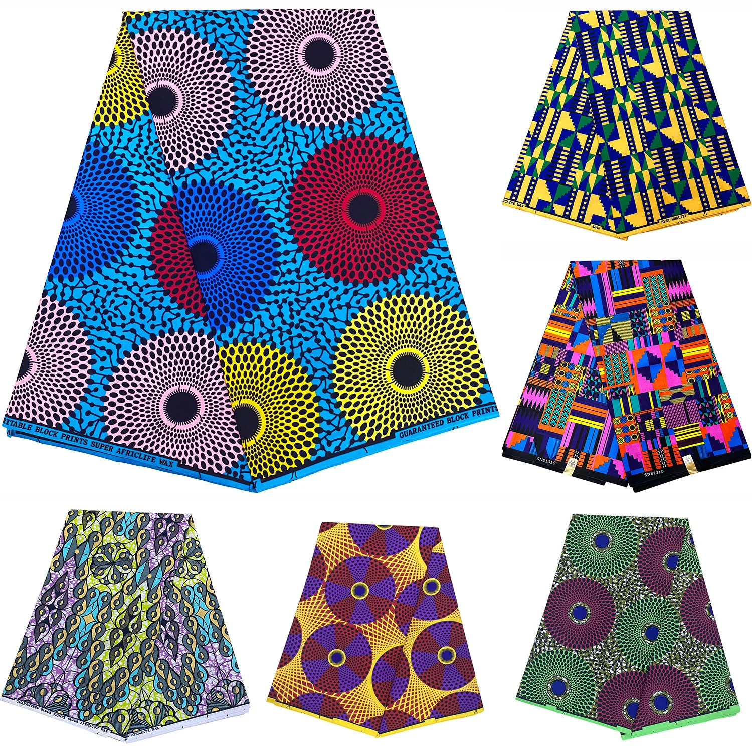 African Fabric High Quality African Ankara Wax Fabric Handmade DIY Material Polyester for Sewing Dress DIY