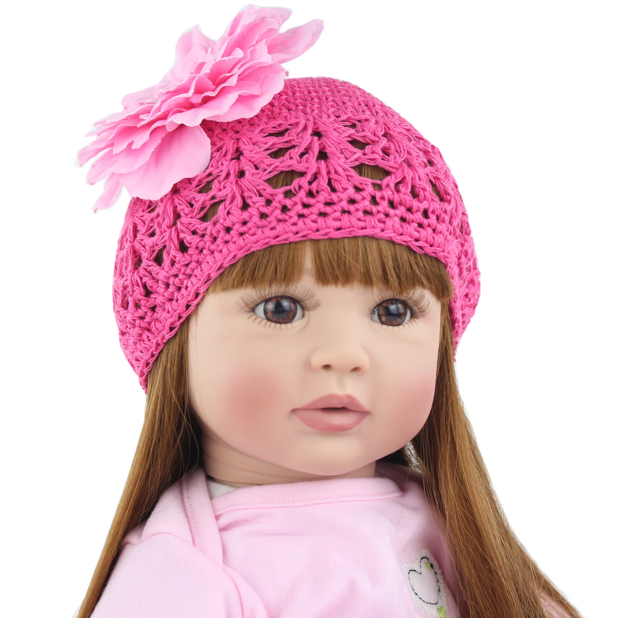 55/60cm Silicone Reborn Baby Doll Realistic Vinyl Princess Toddler Bebe Child Birthday Gift Girl Babies Boneca Brinquedo 5