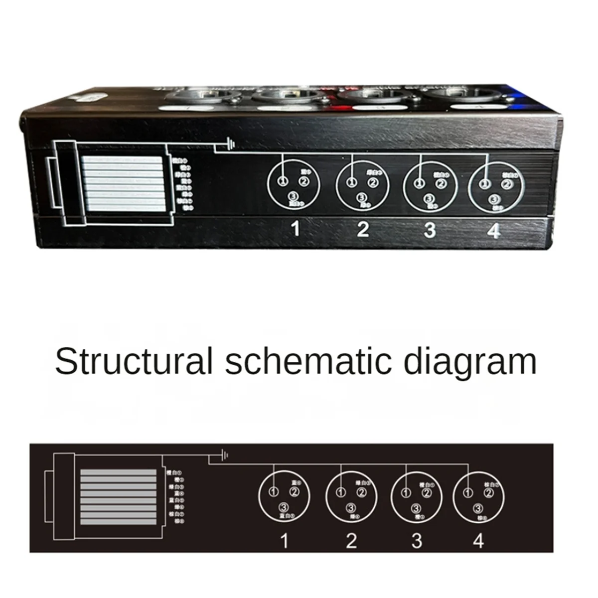 1Pc 4-Channel 3-Pin XLR Audio and DMX over Network Cable Extender, DMX512 Network Signal Extender, Female dmx signal extender