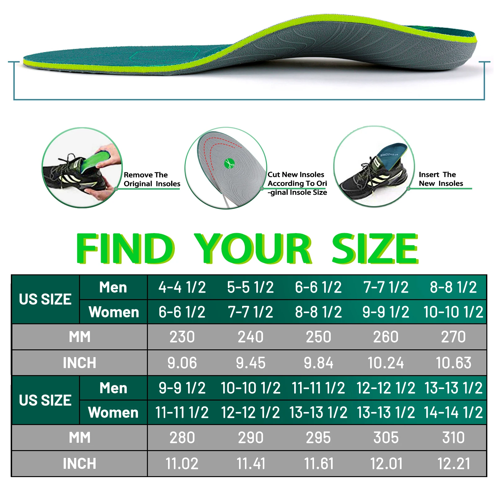 Arch Support Orthopedic Insoles for Flat Feet and Heel Pain Relief