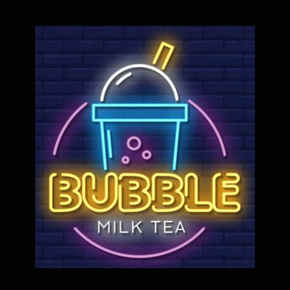 

Bubble Milk Tea Neon Light Sign Custom Handmade Real Glass Tube Drink Bar Store Advertise Party Wall Decor Display Lamp 20"X24"