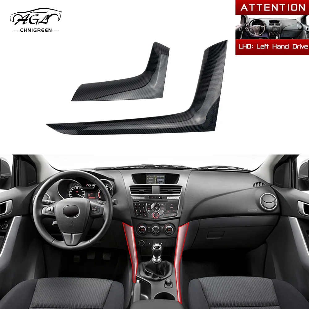 

2pcs Center Console Decorative Trim ABS Carbon Fiber Color For Mazda BT-50 BT50 2010-2013 2014 2015 2016 2017 2018 2019 2020
