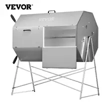 VEVOR – poubelle à double chambre en acier inoxydable, Composter de jardin, capacité de 33/71/106 Gallons, pour cuisine et cour
