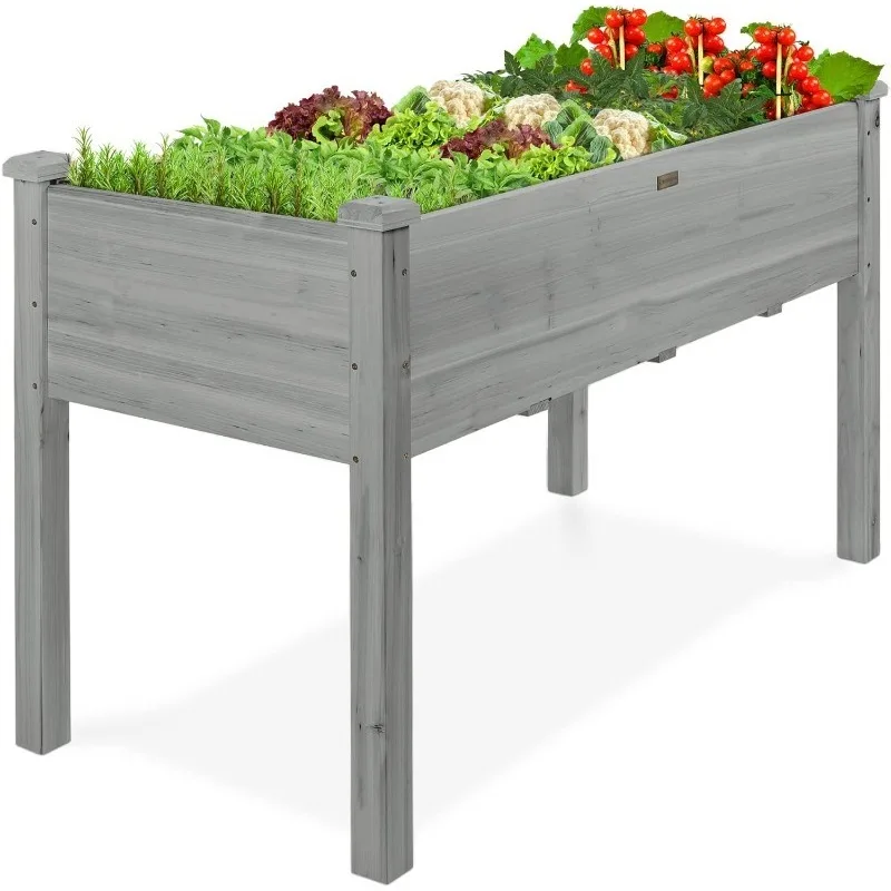 

Products Raised Garden Bed, Elevated Wood Planter Box Stand for Backyard, Patio, Balcony w/Divider Panel, 6 Legs, 300lb Capacity