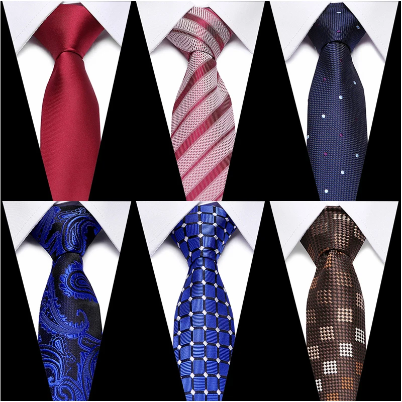 Fashion Brand Tie Men Necktie Cravat Jacquard Silk Gravatas Sliver Man's Shirt Accessories Plaid Fit Holiday Wedding Office fashion 6cm narrow polyester necktie for men business meeting formal jacquard striped plaid skinny tie daily wear cravat gift